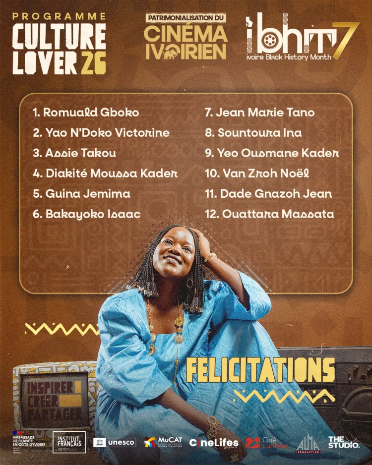 Culture Lovers 2026 : Douze visages pour célébrer le 7e art ivoirien